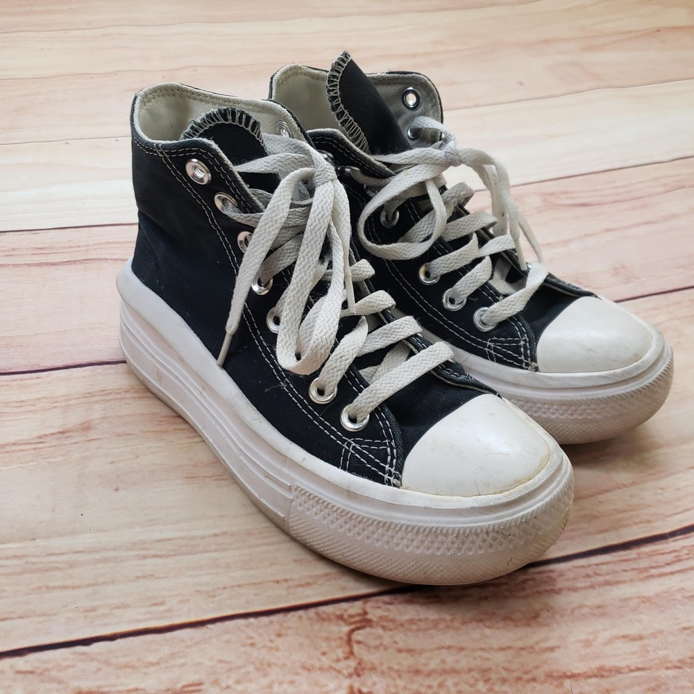 Converse Chuck Taylor All Star Move Shoes Womens Size 5‎ Black High Top Platform